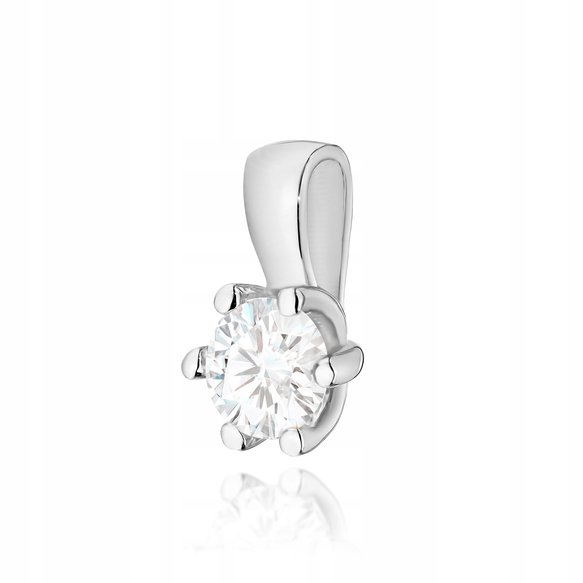 Jemný přívěsek z bílého zlata 585 s přírodním bílým briliantem 0.40 g