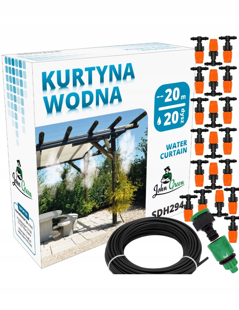 

Prysznic Ogrodowy Kurtyna Wodna Mgiełka 20 Metrów