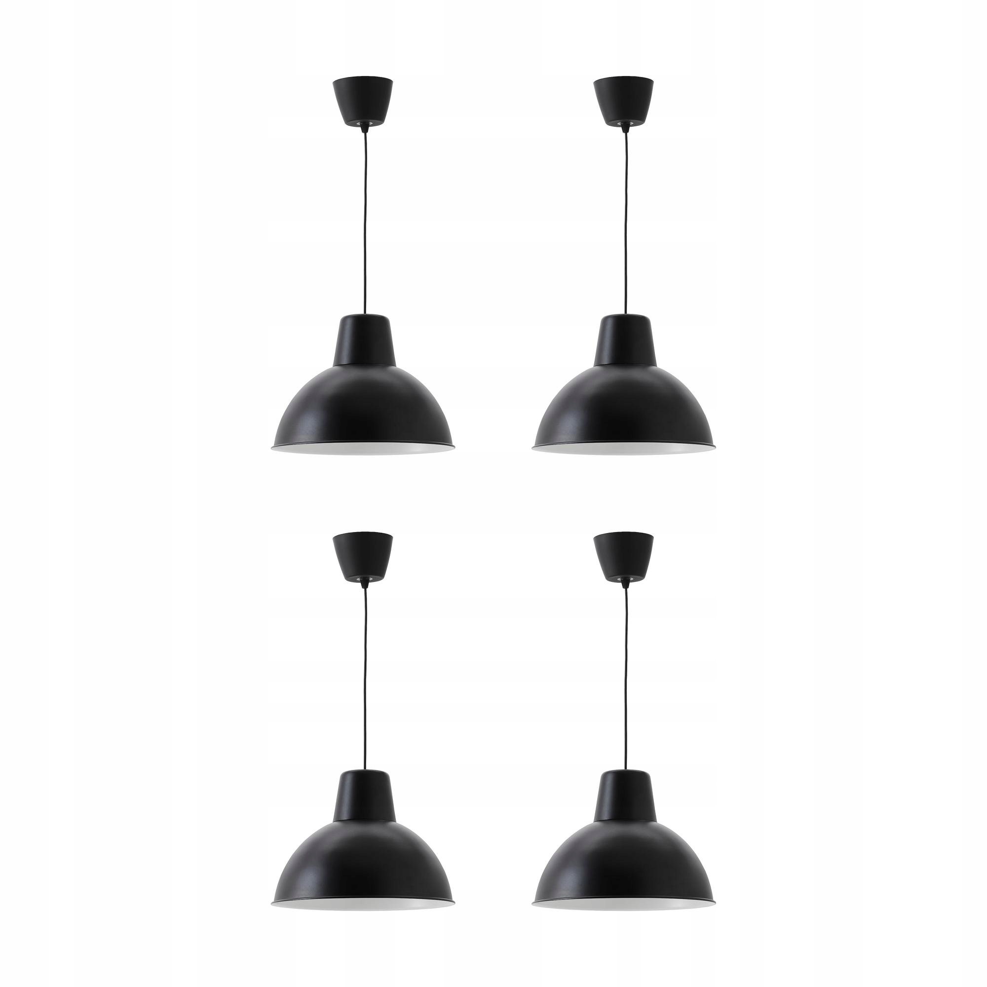 4 szt. Lampa wisząca Skurup czarna 38 cm regulowana E27