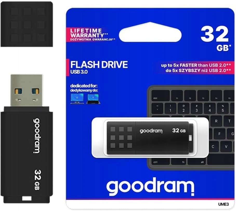 

PenDrive Usb 3.0 GoodRam 32 Gb UME3 Odczyt 60MB/s