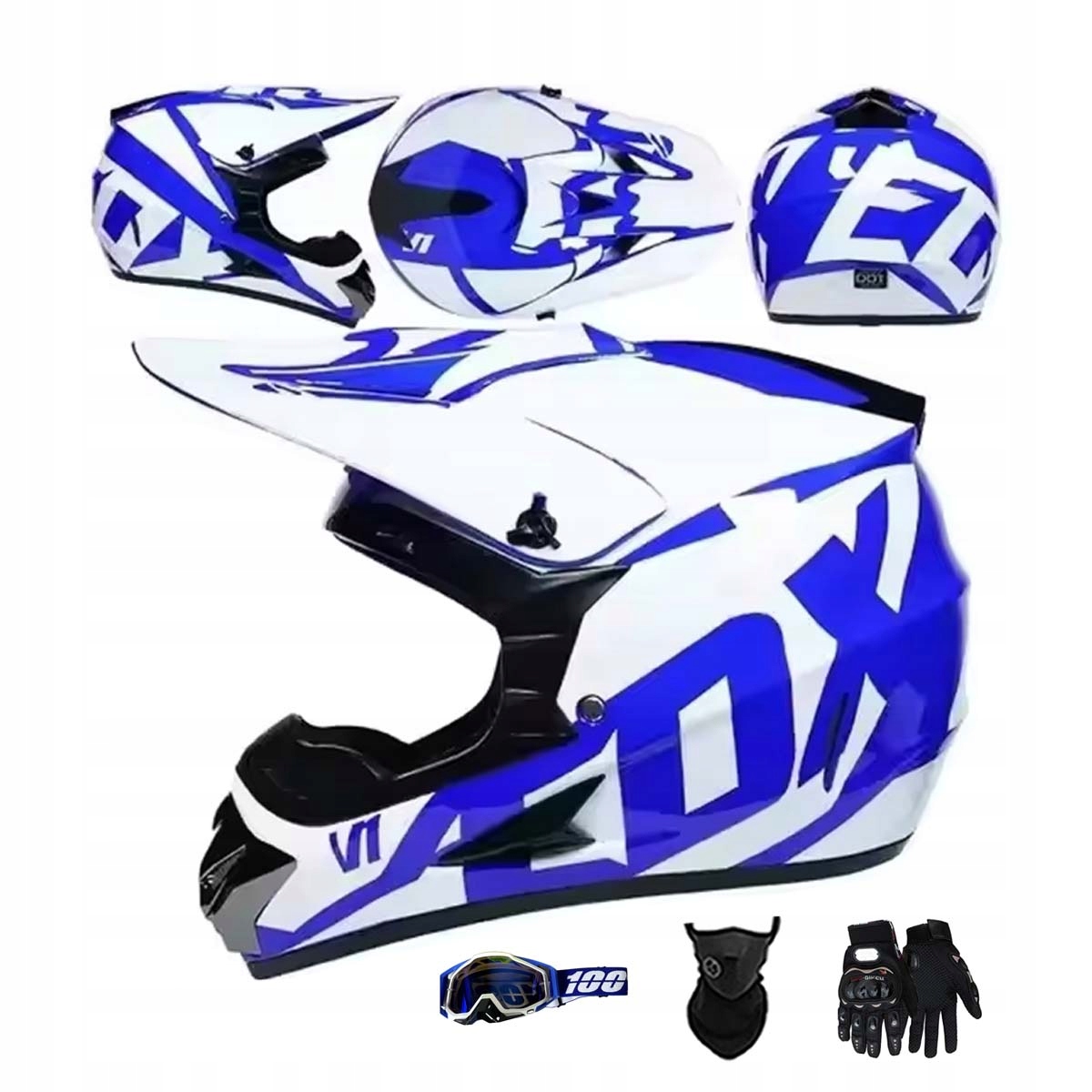 Motocyklová Přilba Lehká Enduro Quada Brýle Rukavice Maska XL