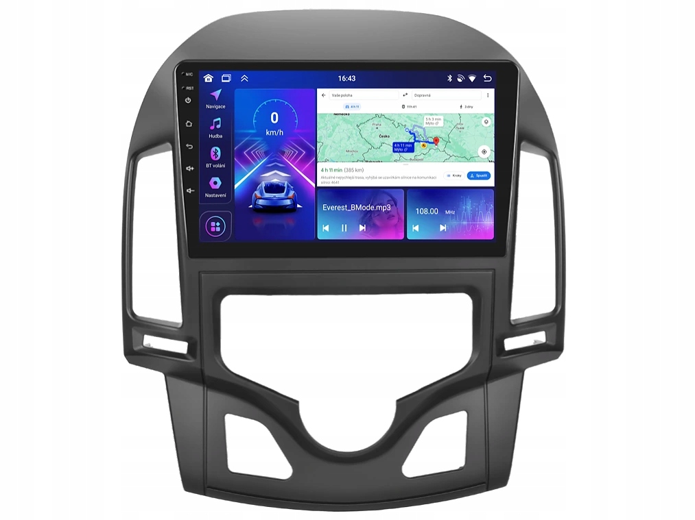 Bmode 2DIN autorádio BEV45 Android, Hyundai i30 s automatickou klimatizací