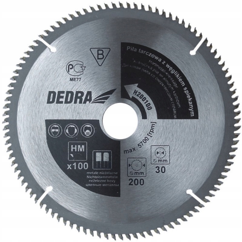 

Piła tarczowa metalu 210x30 mm Dedra H210100 100z