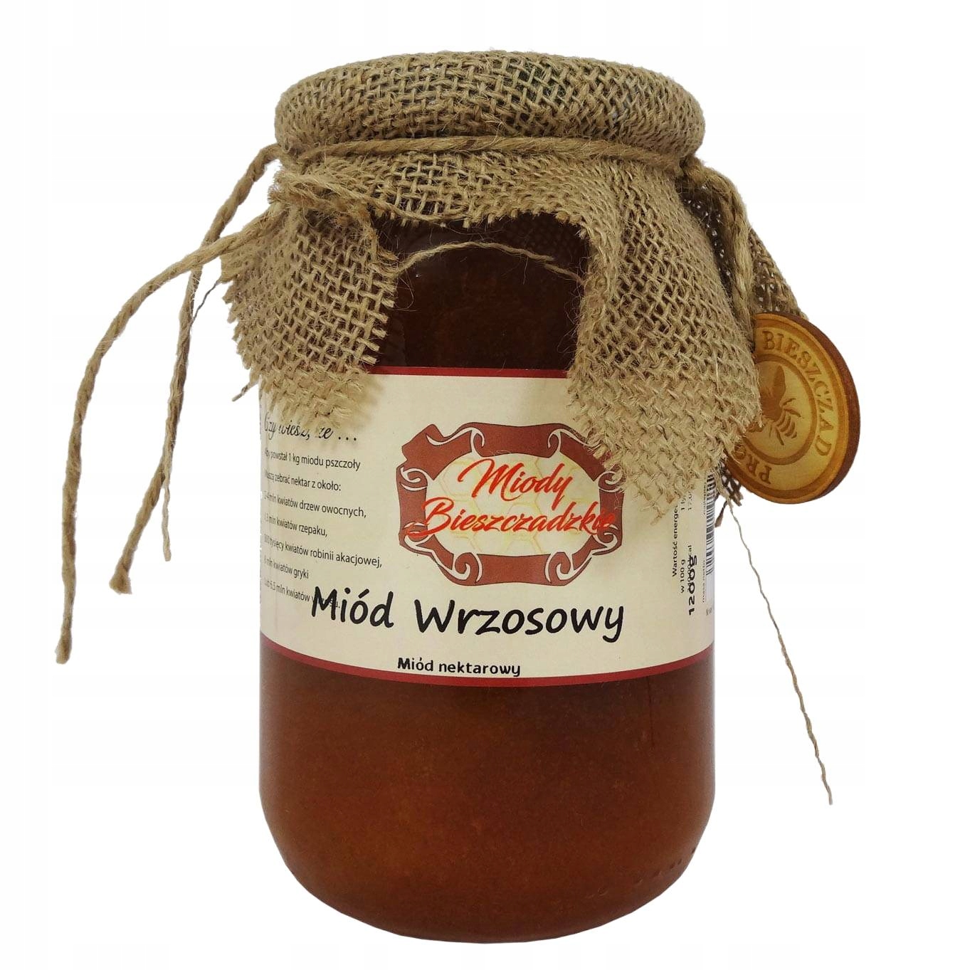 Miód wrzosowy 1200g Miody Bieszczadzkie