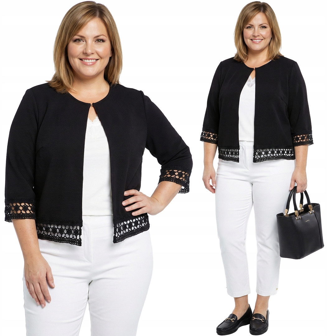 Černá přikrývka s výšivkou plus size velikost 54