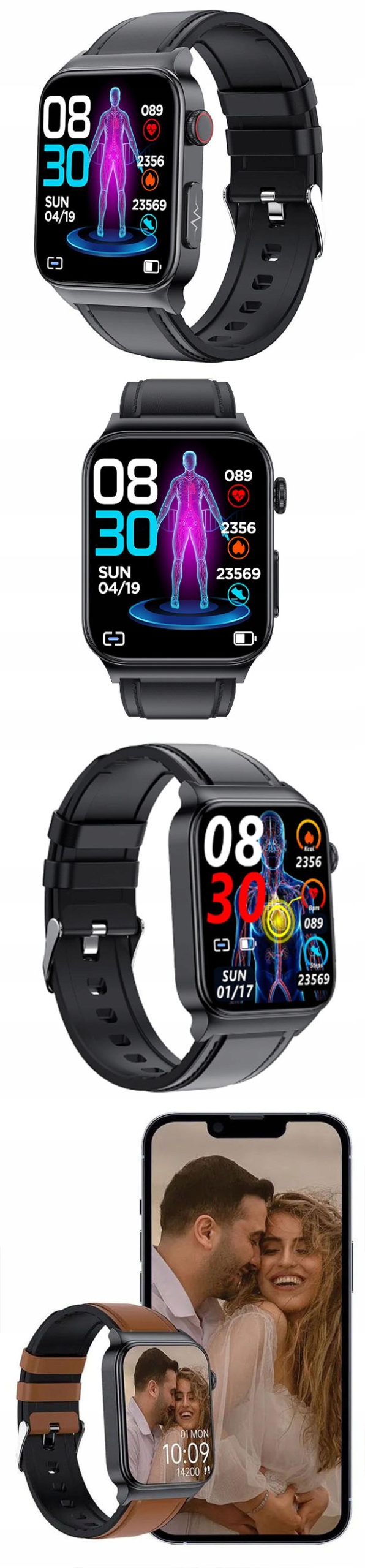 SMARTWATCH ZEGAREK DAMSKI SMART WATCH MĘSKI PULS SPORTOWY SPORT KROKI PASKI Rodzaj smartwatch