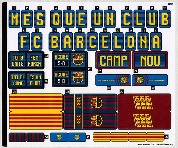 4You Lego Creator 10284 Camp Nou – Fc Barcelona 10284stk01 Samolepka