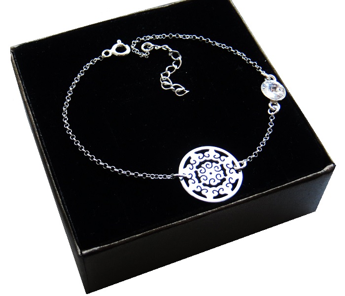 

Bransoletka Celebrytka Ażur + Kryształ Srebro 925