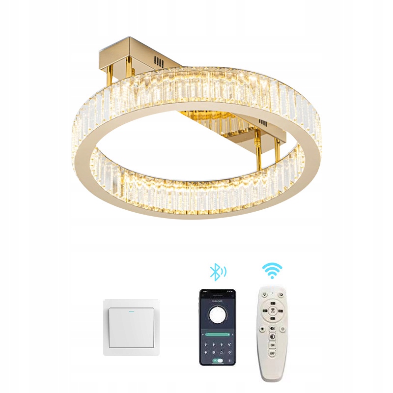 Zlatá Stropná Lampa S Diaľkovým Ovládaním Ring Stmievateľná Smart 50 CM