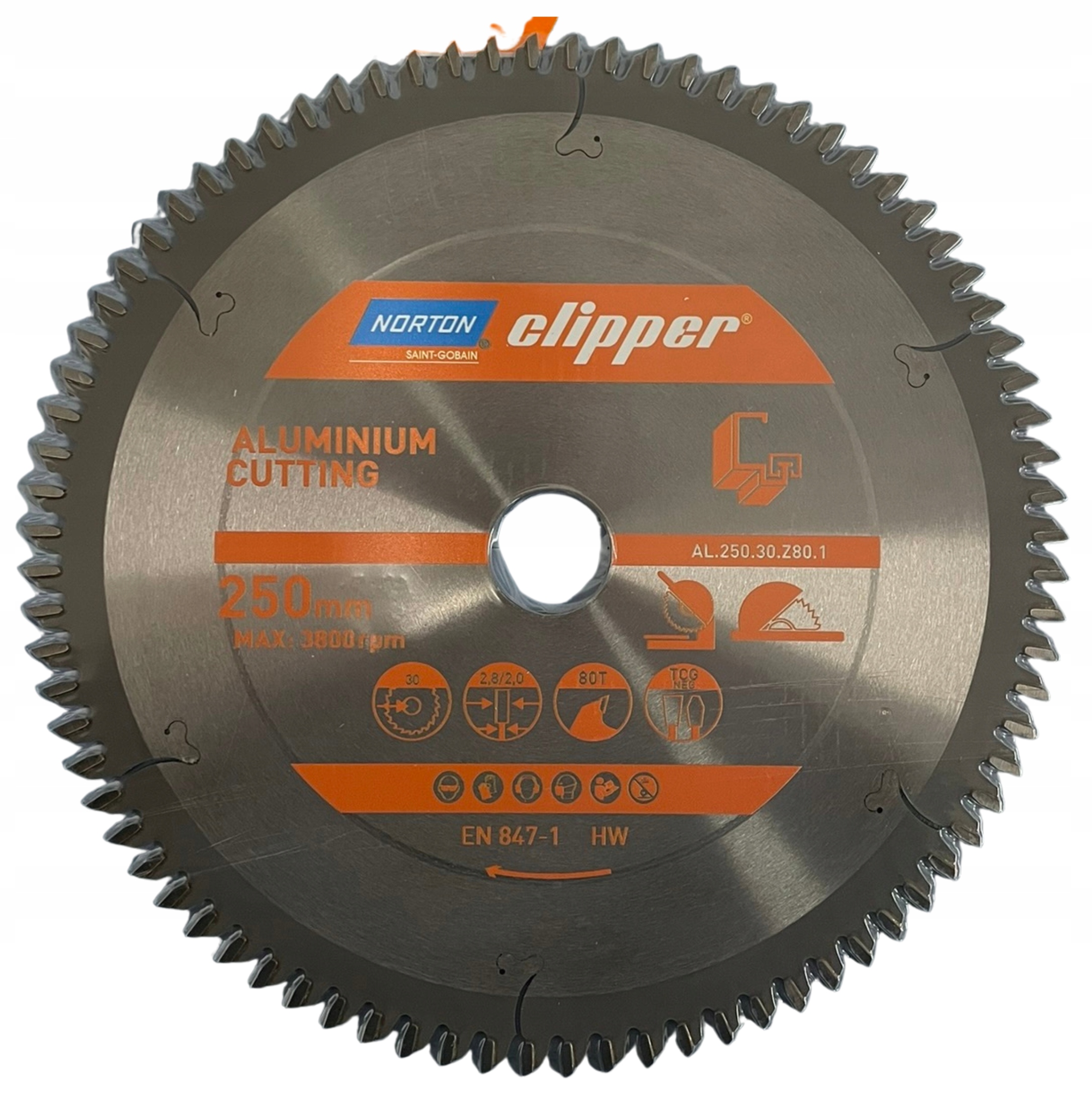 Tarcza Piła Norton Clipper 70184608138 do aluminium 250mm 80T Tcg Neg