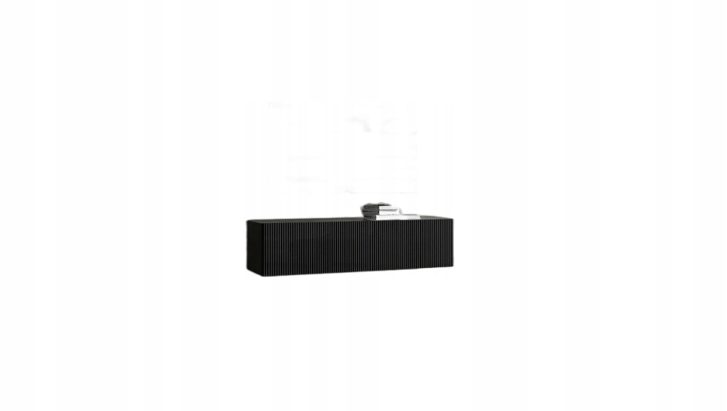 Szafka RTV 100cm Somero Front Czarny Mat Ryflowany Loft wisząca