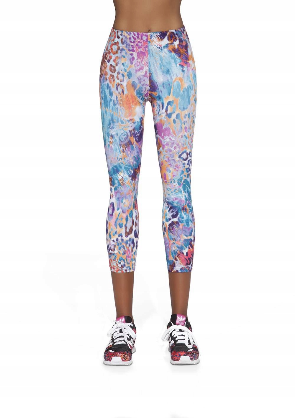 Damskie legginsy sportowe 3/4 kolorowe Bas Bleu, r. L