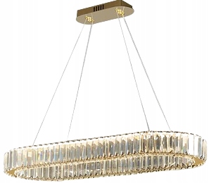 Led stropná lampa Glamour Crystal Zlatá 80 cm oválna 80 W krištáľ