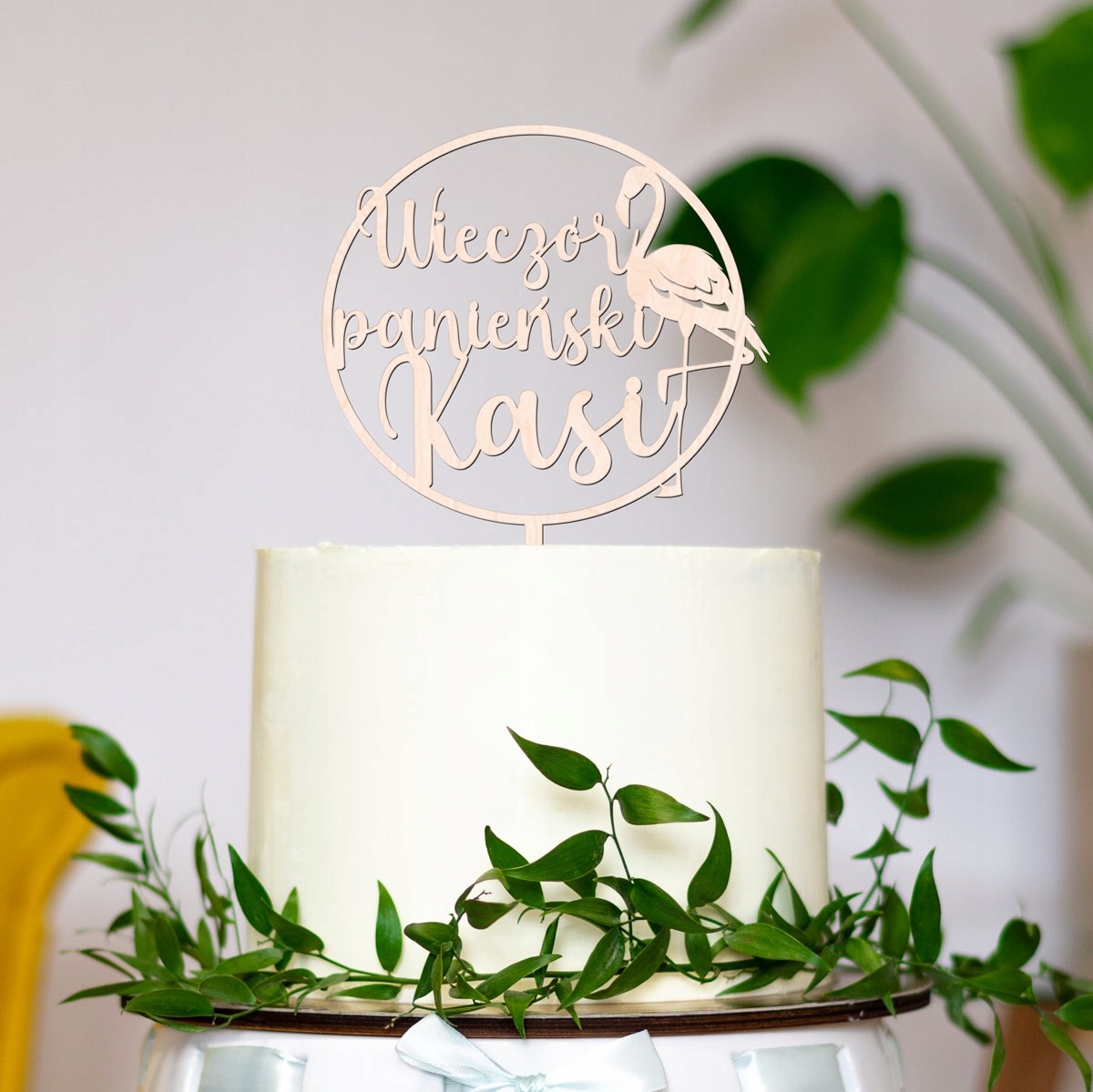 TOPPER WIECZÓR PANIEŃSKI IMIĘ FLAMING NAPIS SREBRO Marka Lovely Things