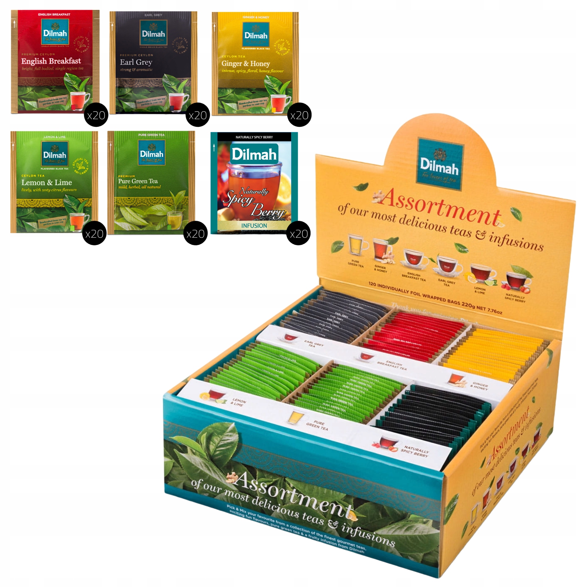 Zestaw Herbat Dilmah Pick & Mix 6 Smaków 120 Kopert