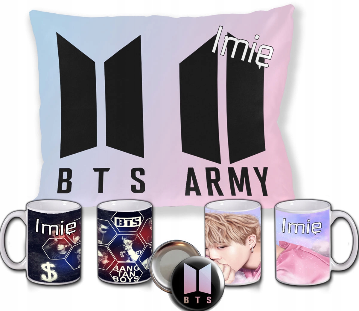 

Bts Poduszka Kubek Imię Zestaw