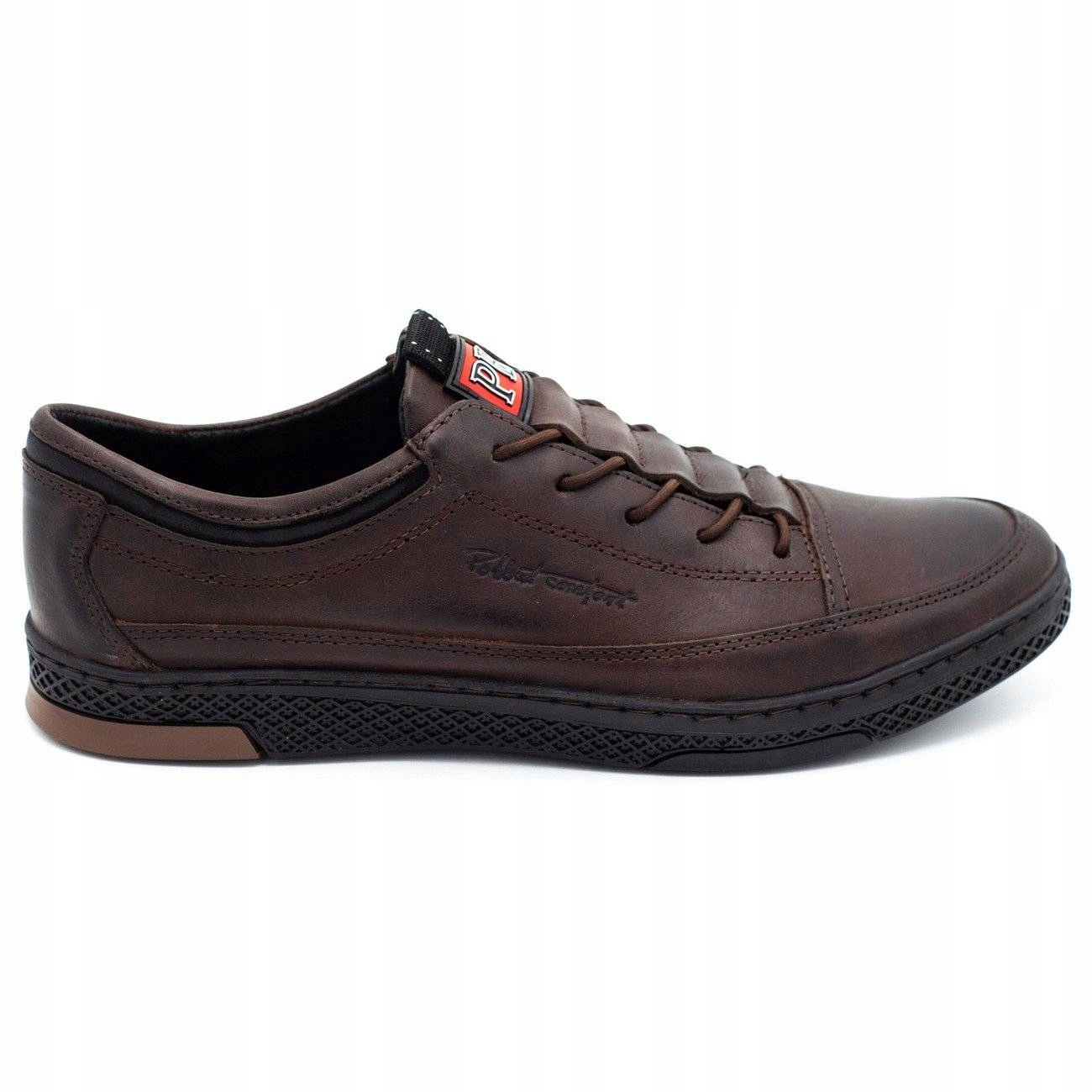 

Buty męskie skórzane casual K22 ciemny brąz 42