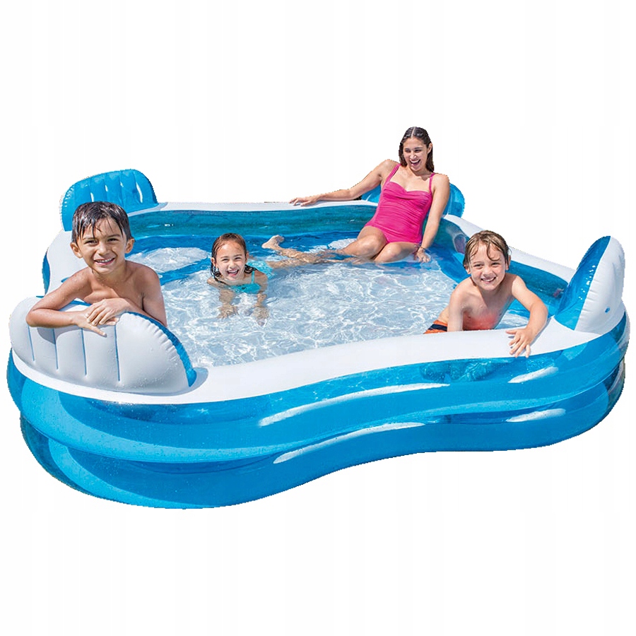 Veľký rodinný Nafukovací Záhradný Bazén s opierkami na sedadlo pre deti #56475