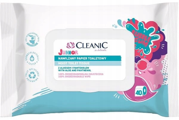 

Cleanic nawilżany papier toaletowy Junior 40szt