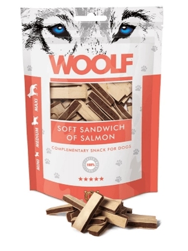5 x Woolf Soft Sandwich Salmon Měkké Sendviče S Lososem 100G