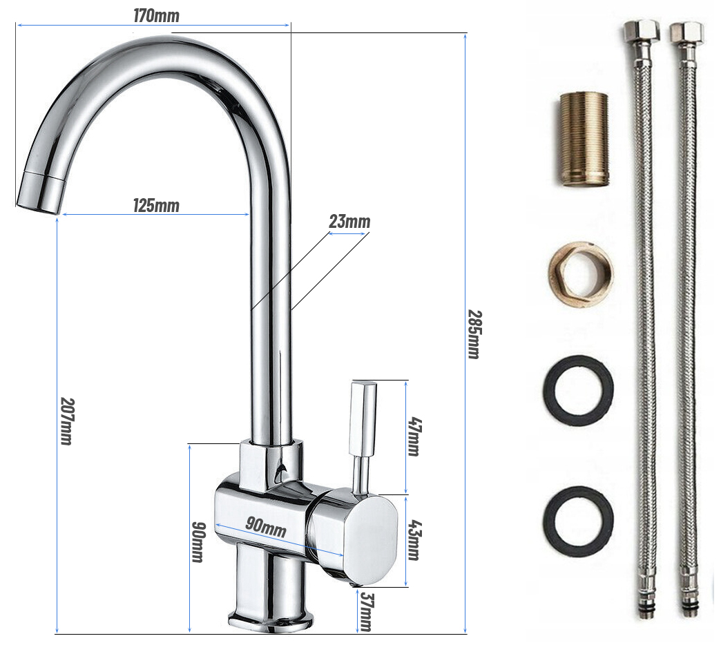 WYSOKA BATERIA UMYWALKOWA NABLATOWA KRAN DO UMYWALKI CHROM DŁUGA WYLEWKA Marka Maibang