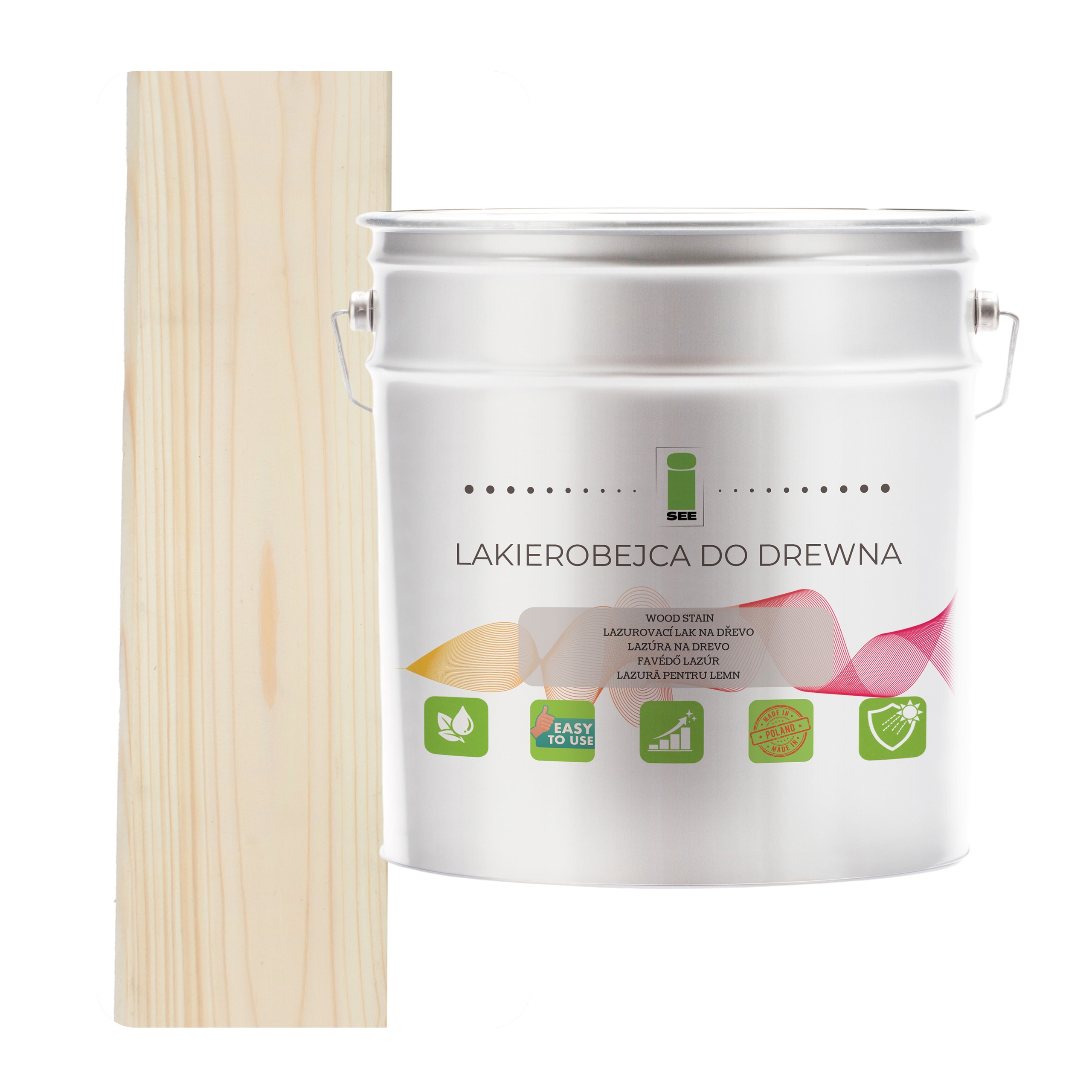 Lak na dřevo bezbarvý, hydrofobní, bez zápachu, satén 3v1 2,5L D000