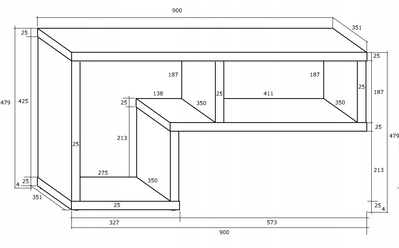 WIELOFUNKCYJNY DĄB SONOMA REGAŁ SZAFKA RTV 48x123 Szerokość mebla 150 cm