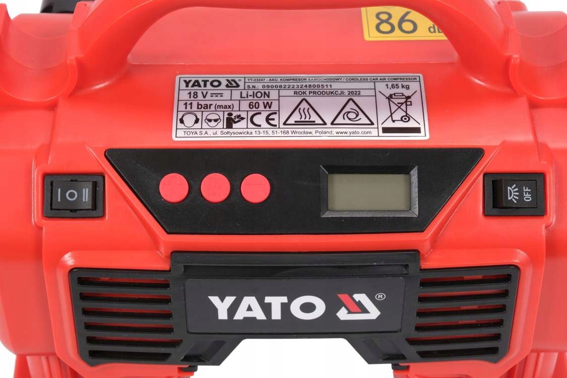 KOMPRESOR 18V 11 BAR 21 L/MIN YATO Model YT-23247