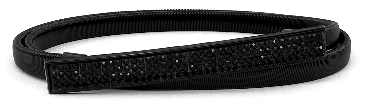 PASEK ELASTYCZNY KOKARDA SPRĘŻYNKA BLASZKA CZARNY