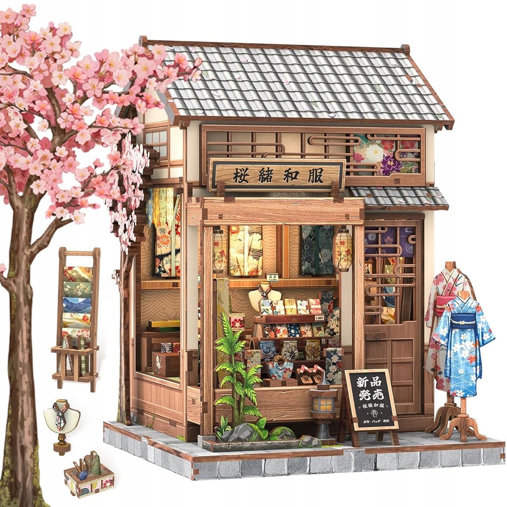 Miniaturowy Domek Led Bookstore Book Nook Diy Puzzle 3D Dla Dzieci