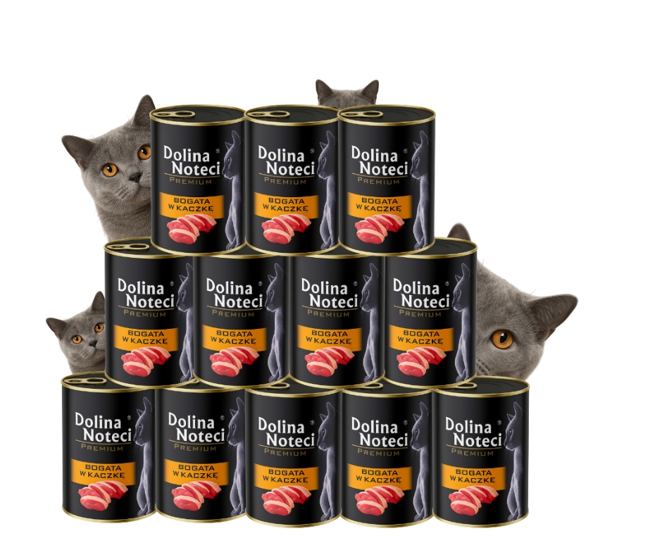 Levně Krmivo pro kočky Dolina Noteci prémiové, bohaté na kachnu, sada 12x400 g