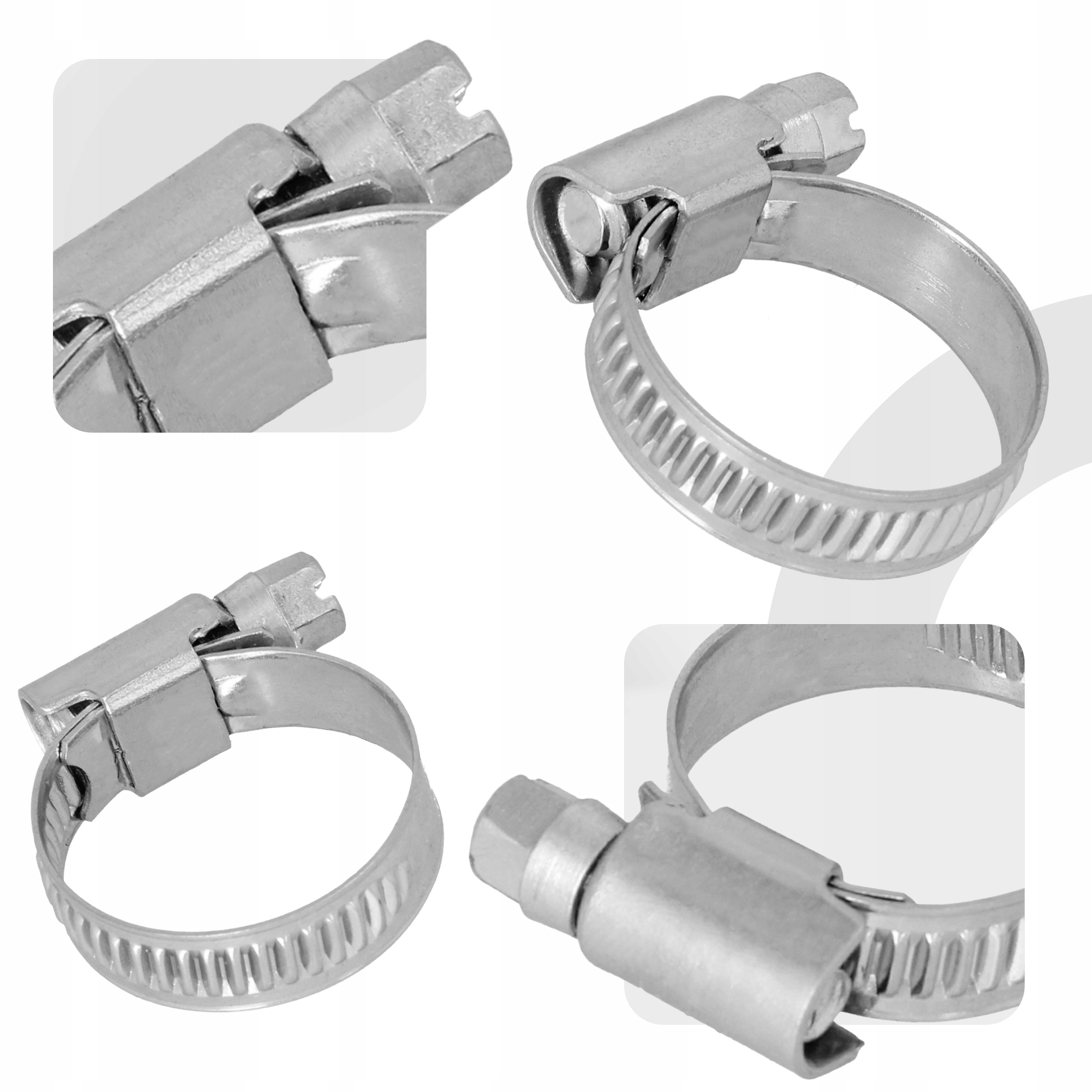 10x Obejma Ślimakowa OPASKA ZACISKOWA 16-27 mm Metalowa SKRĘCANA Cybant Kod producenta SE020501021