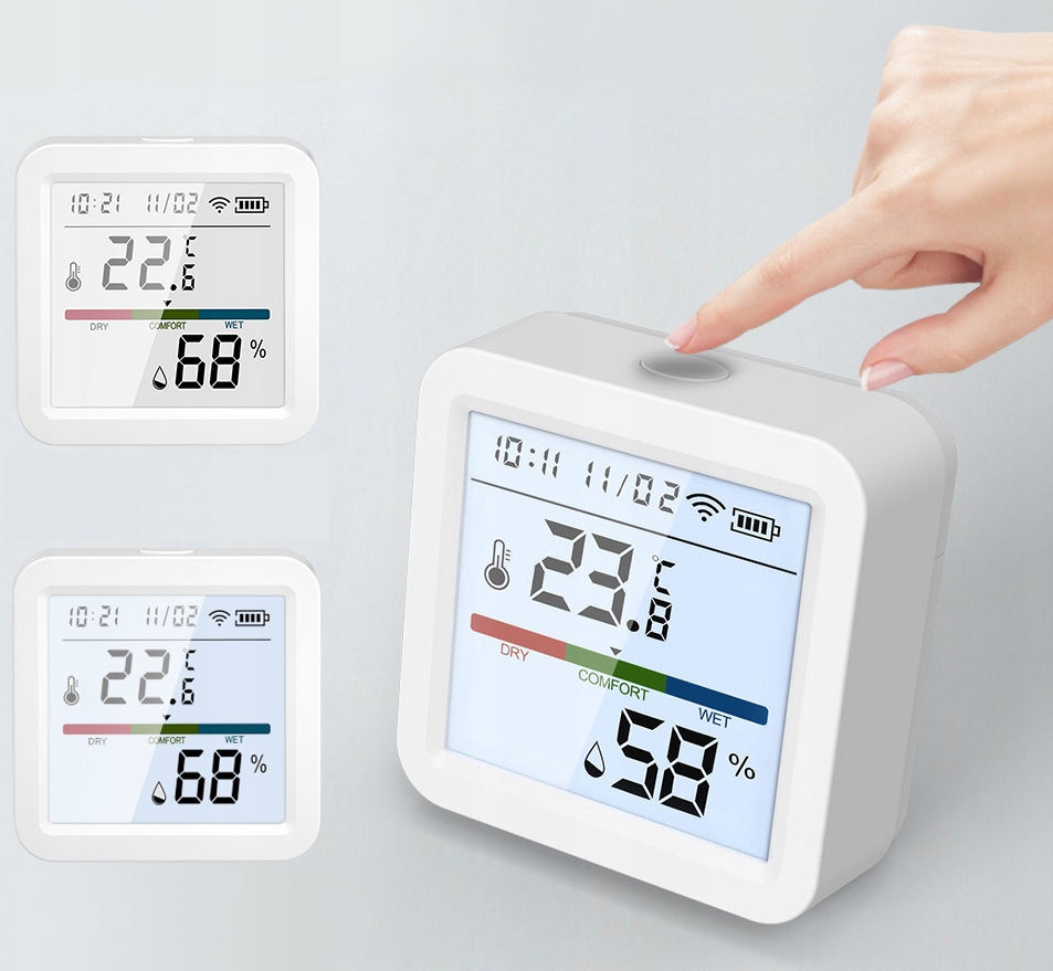 Czujnik Sensor Temperatury Wilgotności LCD Zigbee Tuya Seria ZigBee