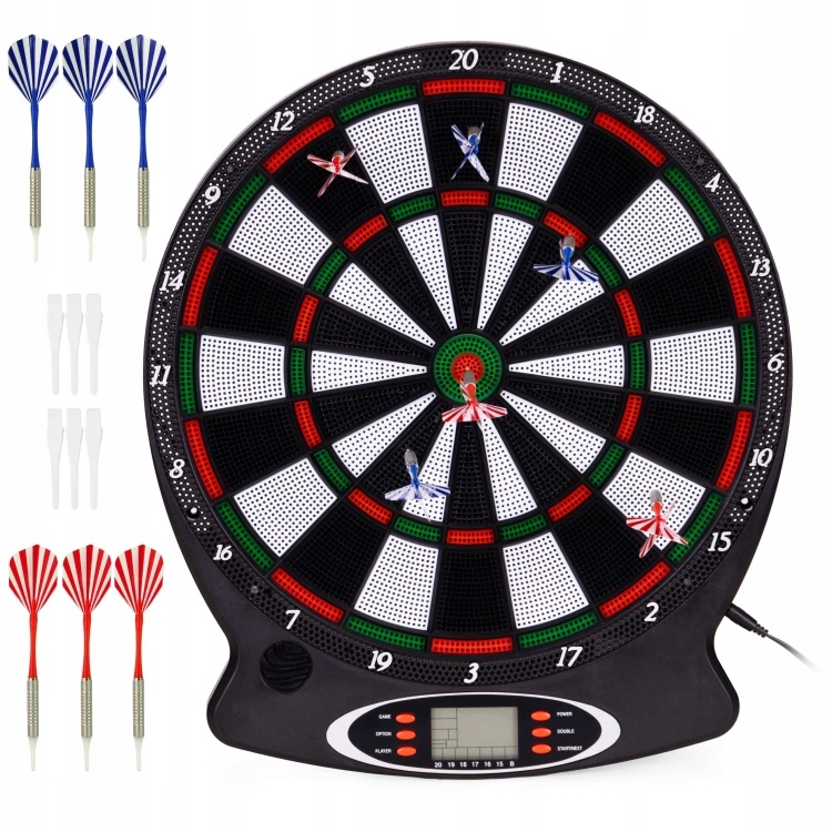 Elektroniczna Tarcza Do Darta Gry W Rzutki Lotki Tablica LCD 38 cm 6 Rzutek