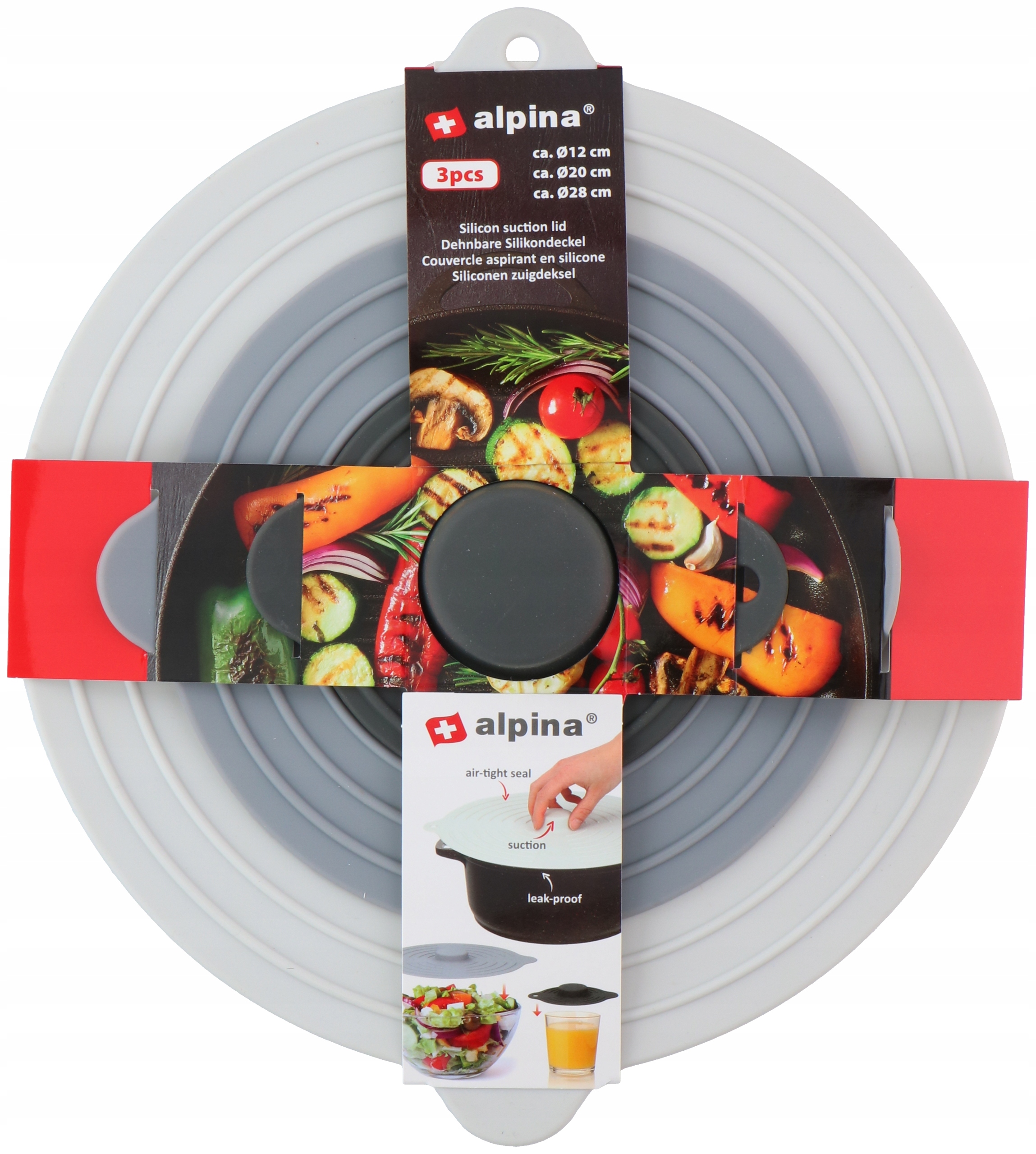 

Komplet Zestaw 3 Pokrywek Silikonowych Alpina 8882