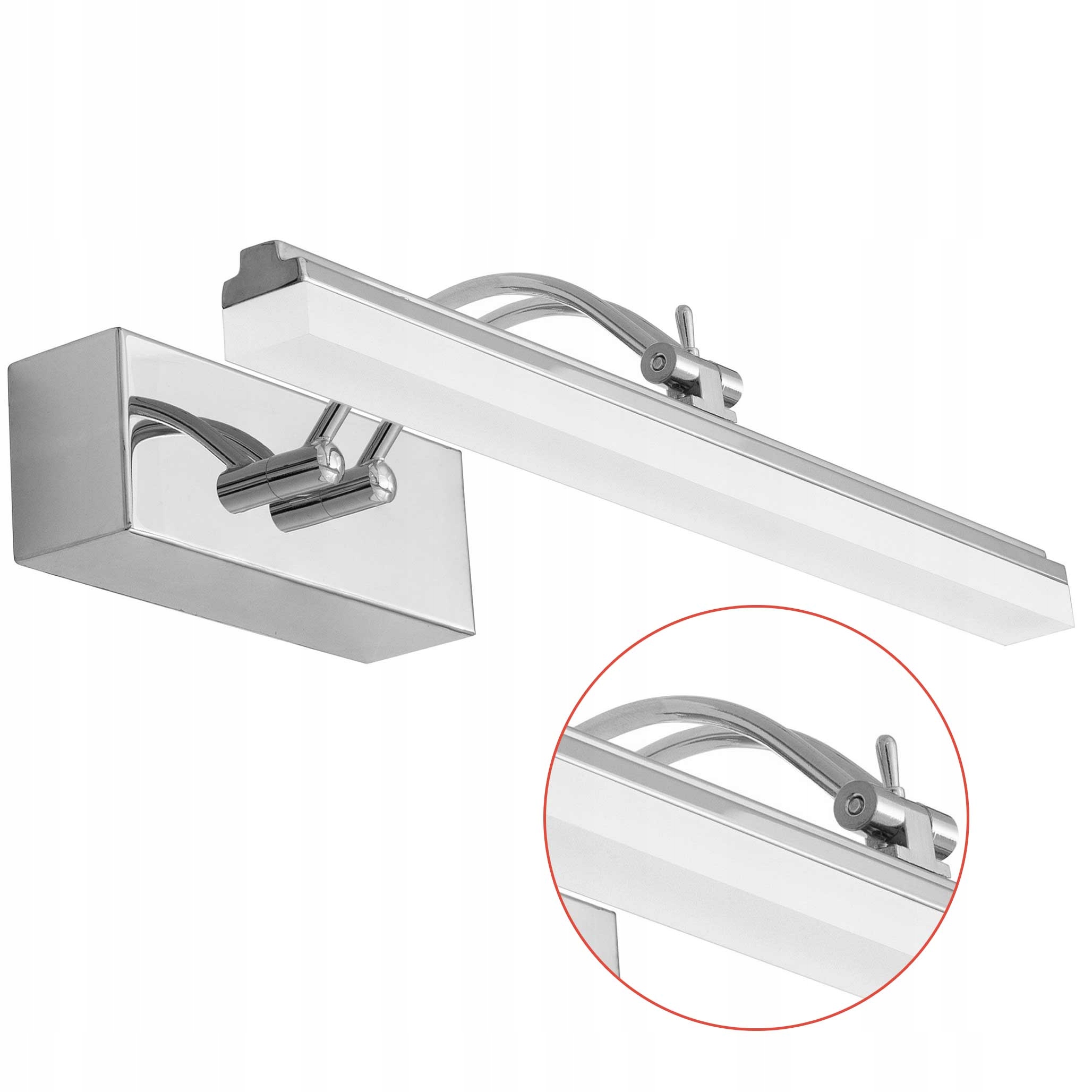 Kúpeľňová lampa nad zrkadlo 40 cm Led Chróm Regulovateľná nástenná Led