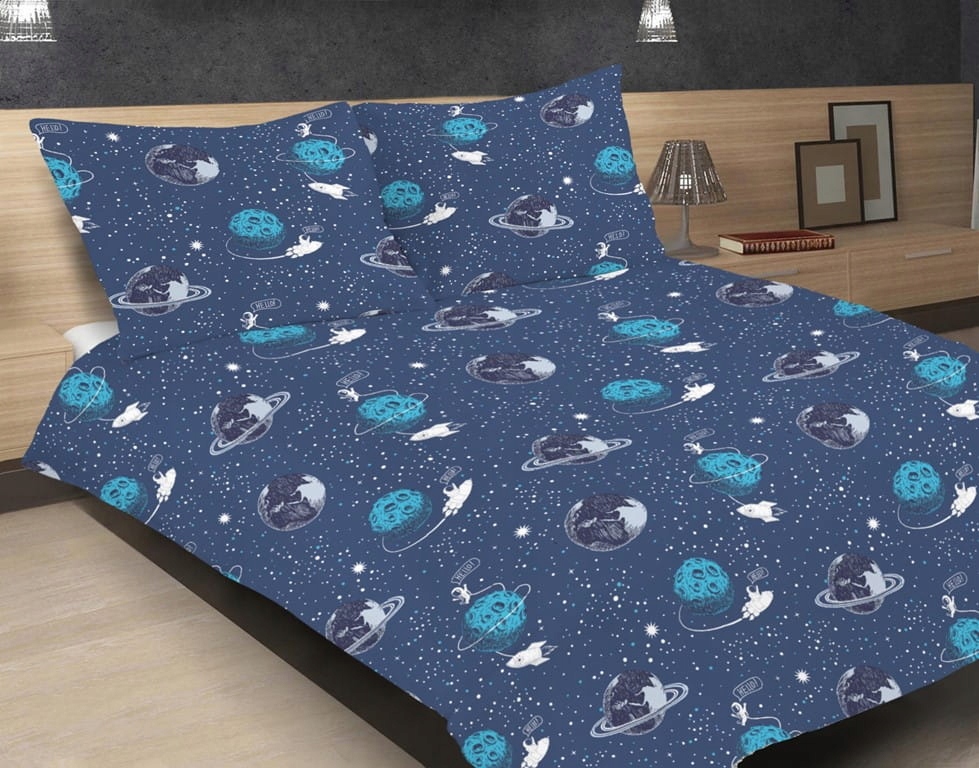Saténové Povlečení 220x200 Exclusive 52 Cosmos