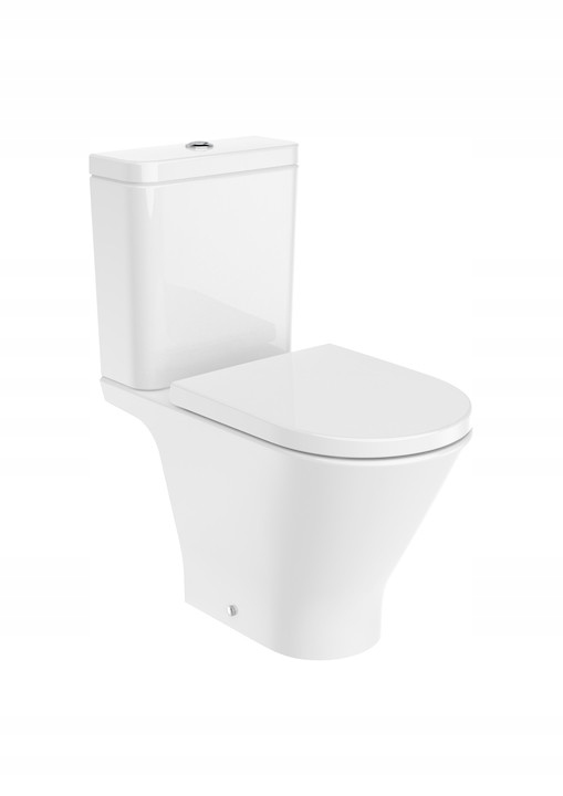 Miska Wc Gap Rimless ceramiczna stojąca Round bezkołnierzowa Roca