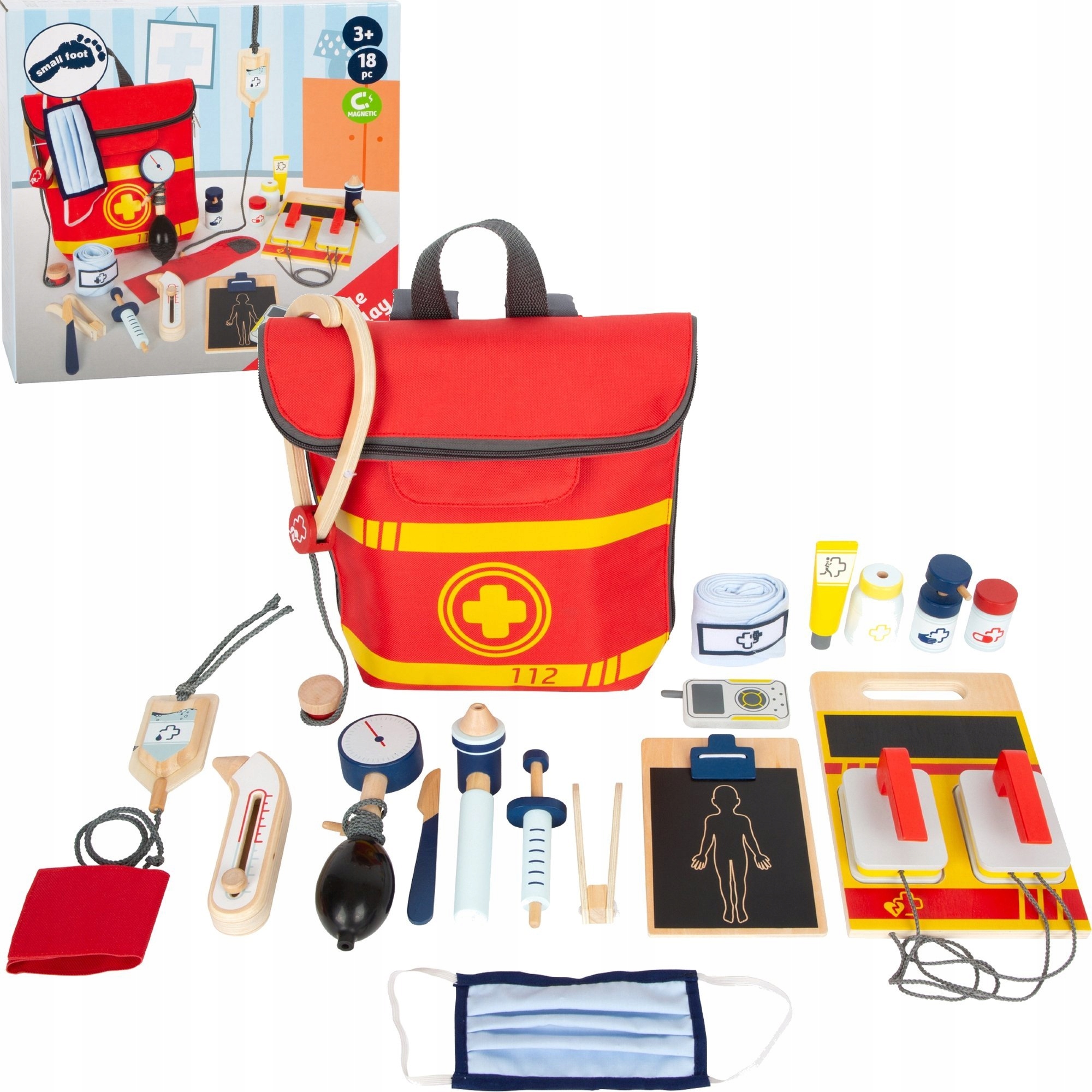 

Drewniany Zestaw Lekarski W Plecaku Defibrylator