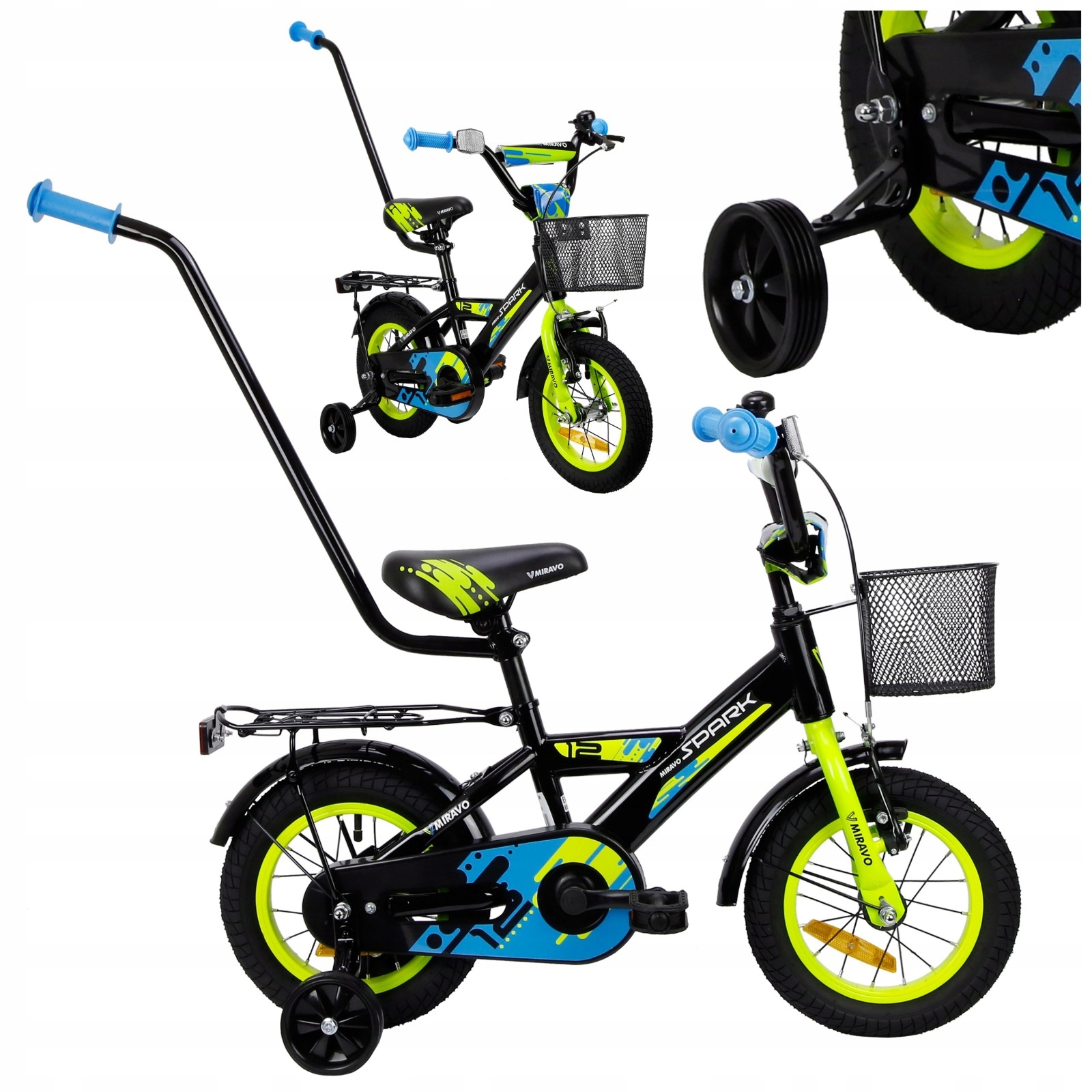 Rowerek Dziecięcy 12 Cali Miravo Rower Dla Chłopca Koszyk Prowadnik
