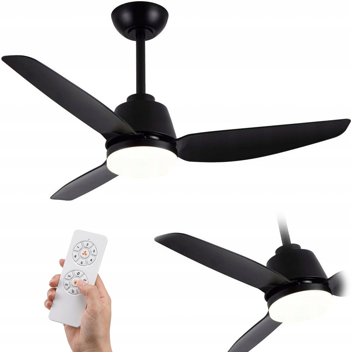 Stropný ventilátor Helios DC čierny 106 cm Tichý Ventilátor do spálne