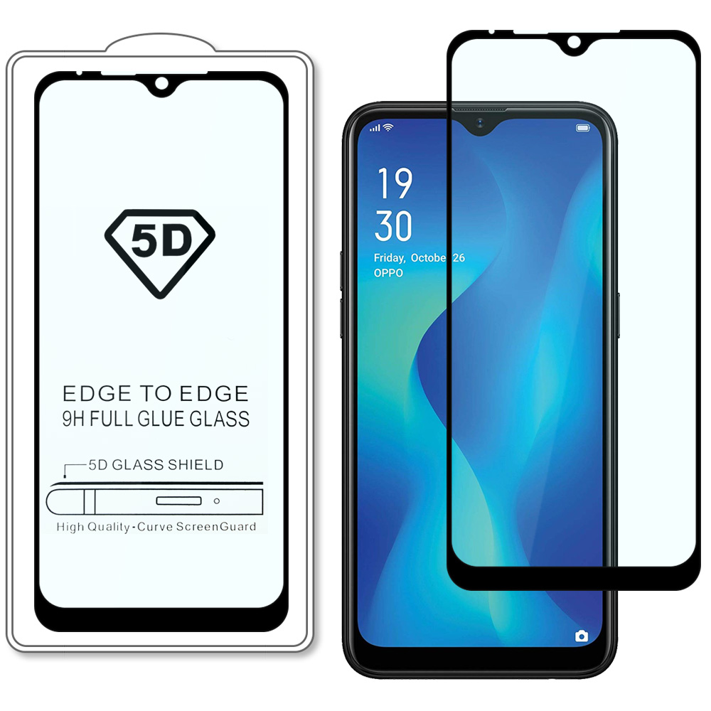 

Czarne Szkło Hartowane 5D Full Glue do Oppo A1K