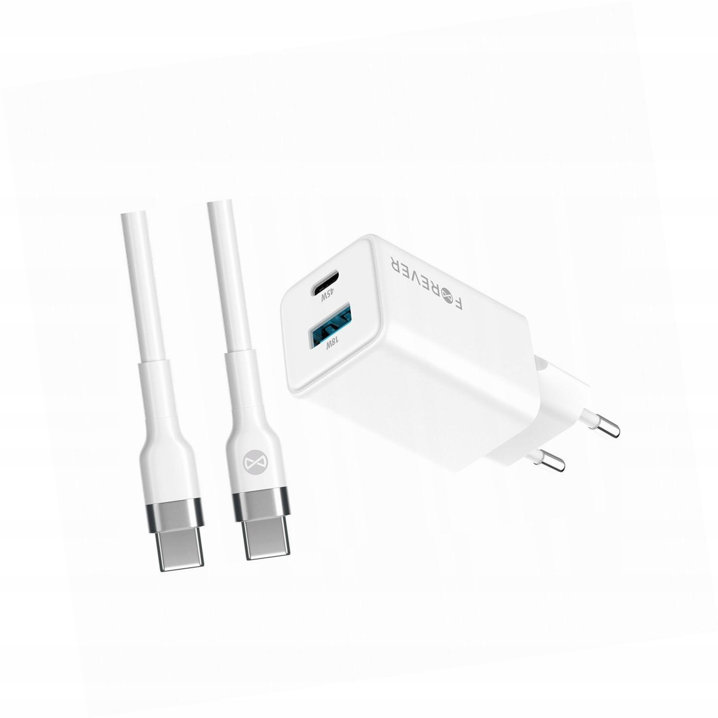 Szybka ładowarka GaN 45W 2 wejścia Usb i Usb-c z kablem do Vivo V23 5G
