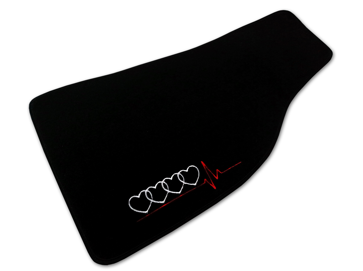 Premium Velúrové Koberce Pre Audi A4 B7 (2004-2007) Čierne 4x Výšivka