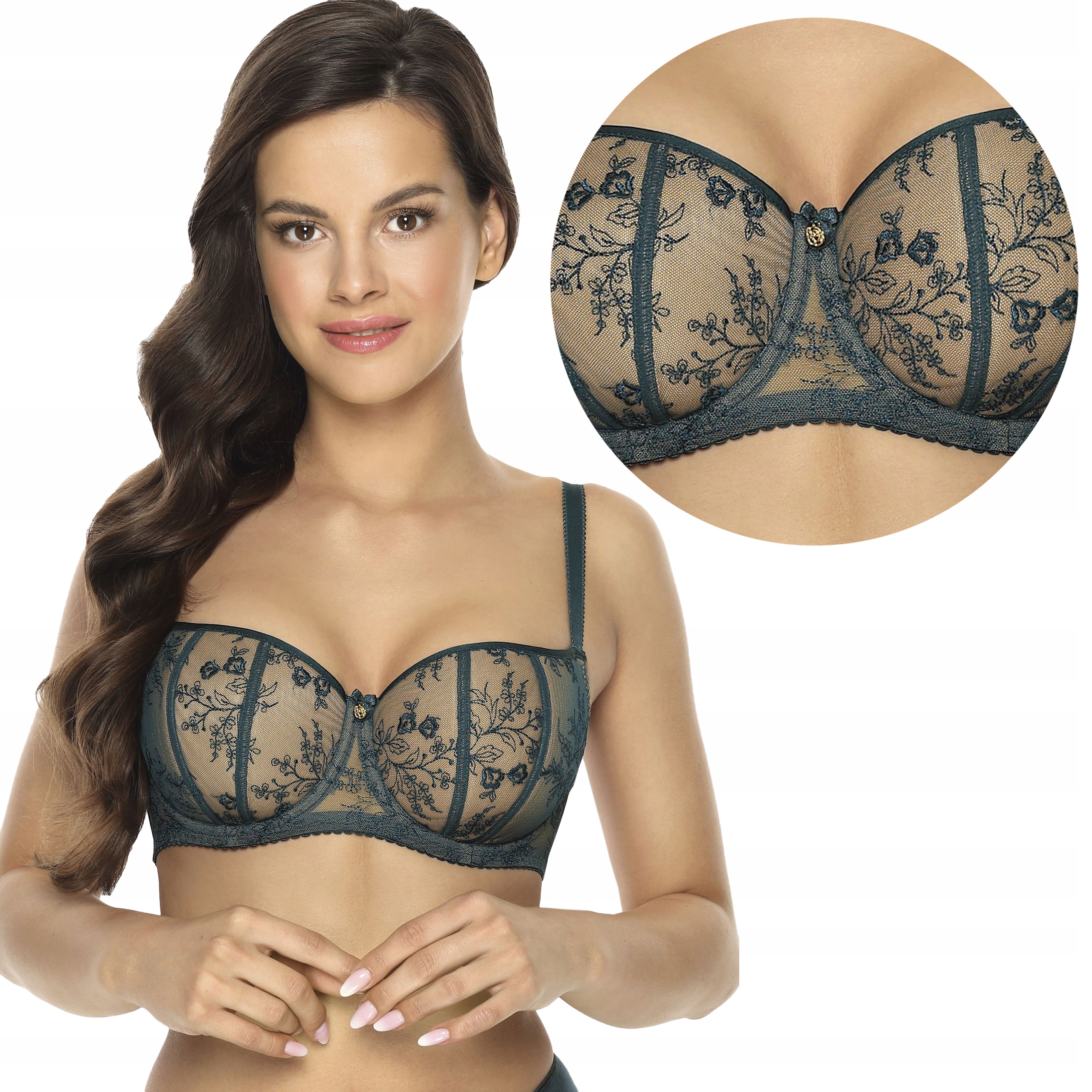 

Biustonosz full cup, Gaia Jessi 1036 Zielony, 75I