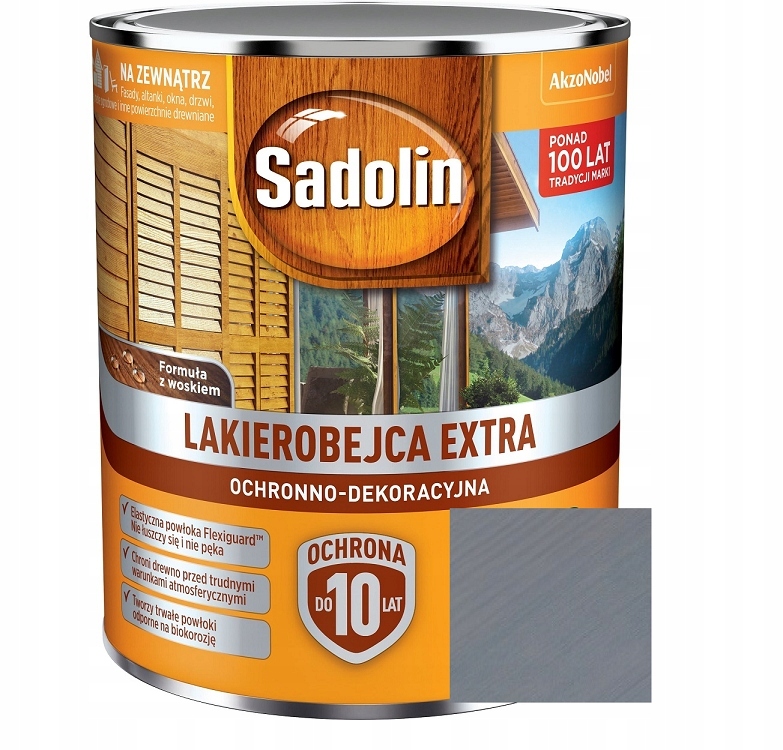 Sadolin Extra Lakierobejca Do Drewna Ogrodowego Ciemny Szary 5L