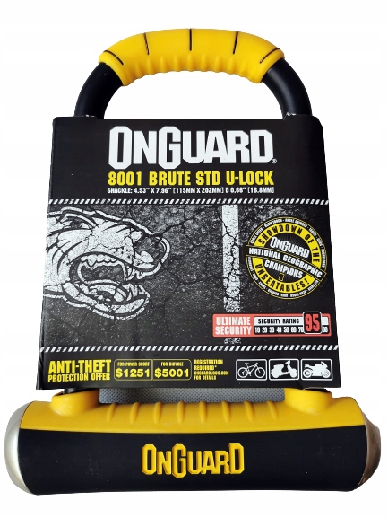 Onguard Brute 8001 U-lock Blokada Rowerowa 1,8kg