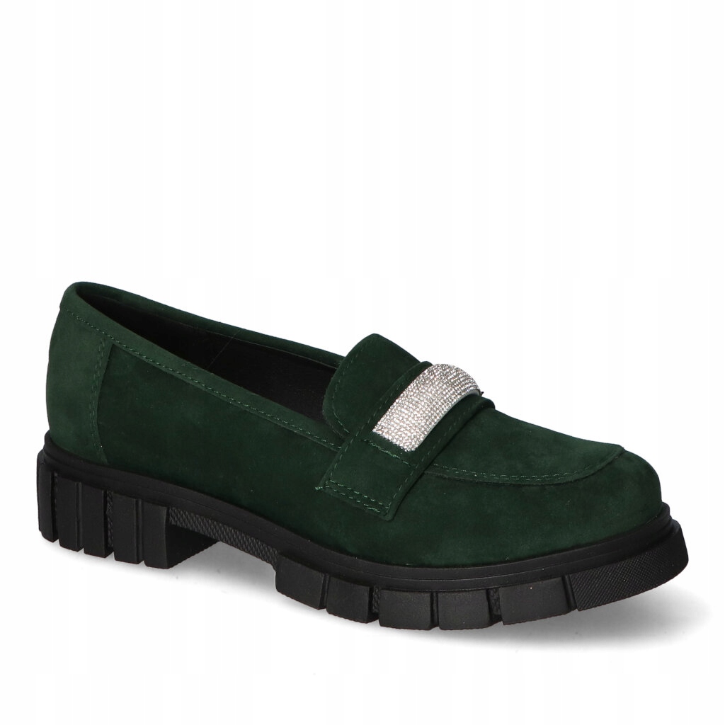 Mokasíny Kamex-But Shine Zelený semiš 39