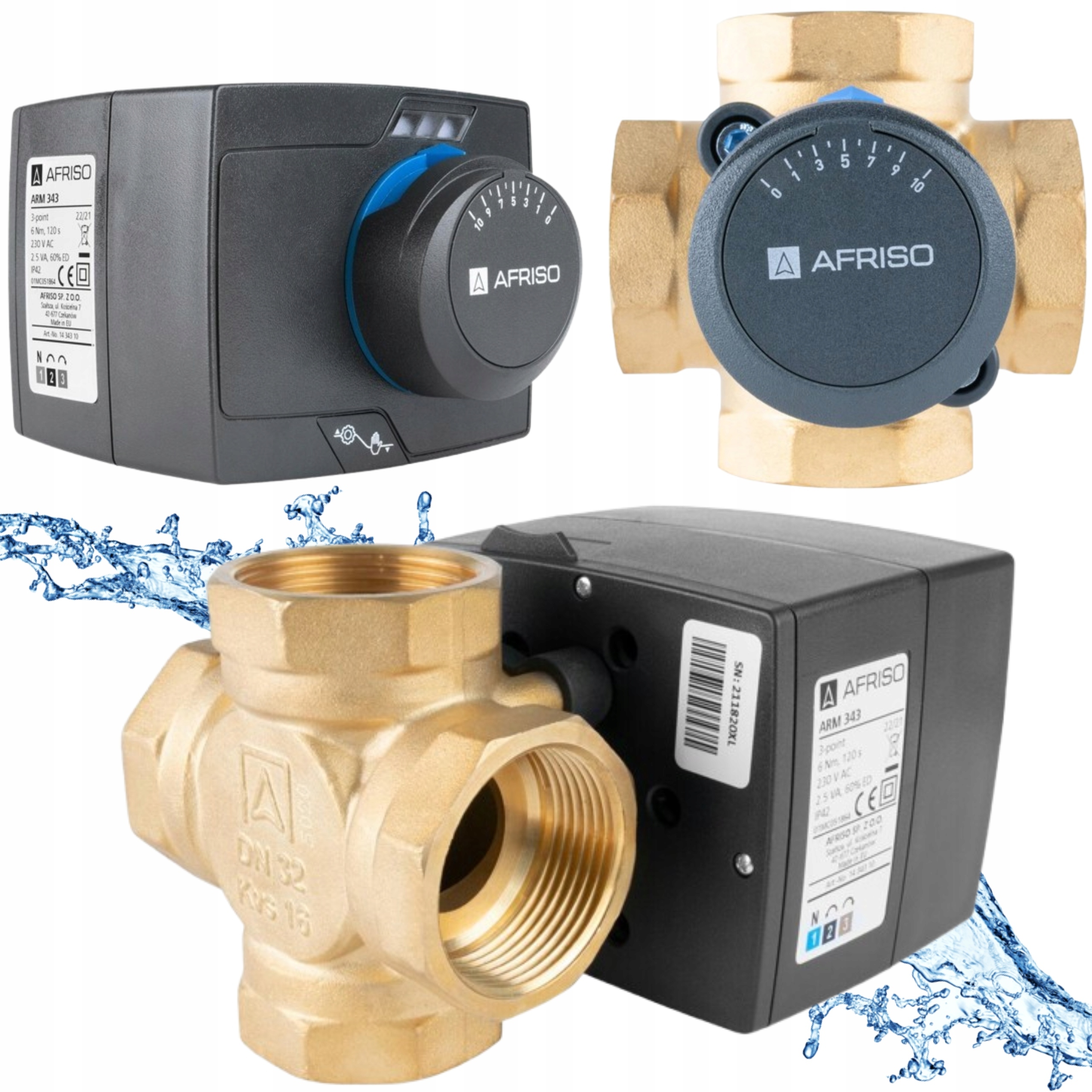 4-CESTNÝ Zmiešavací Ventil Arv 486 Proclick 6/4'' Pohon Arm 343 Afriso