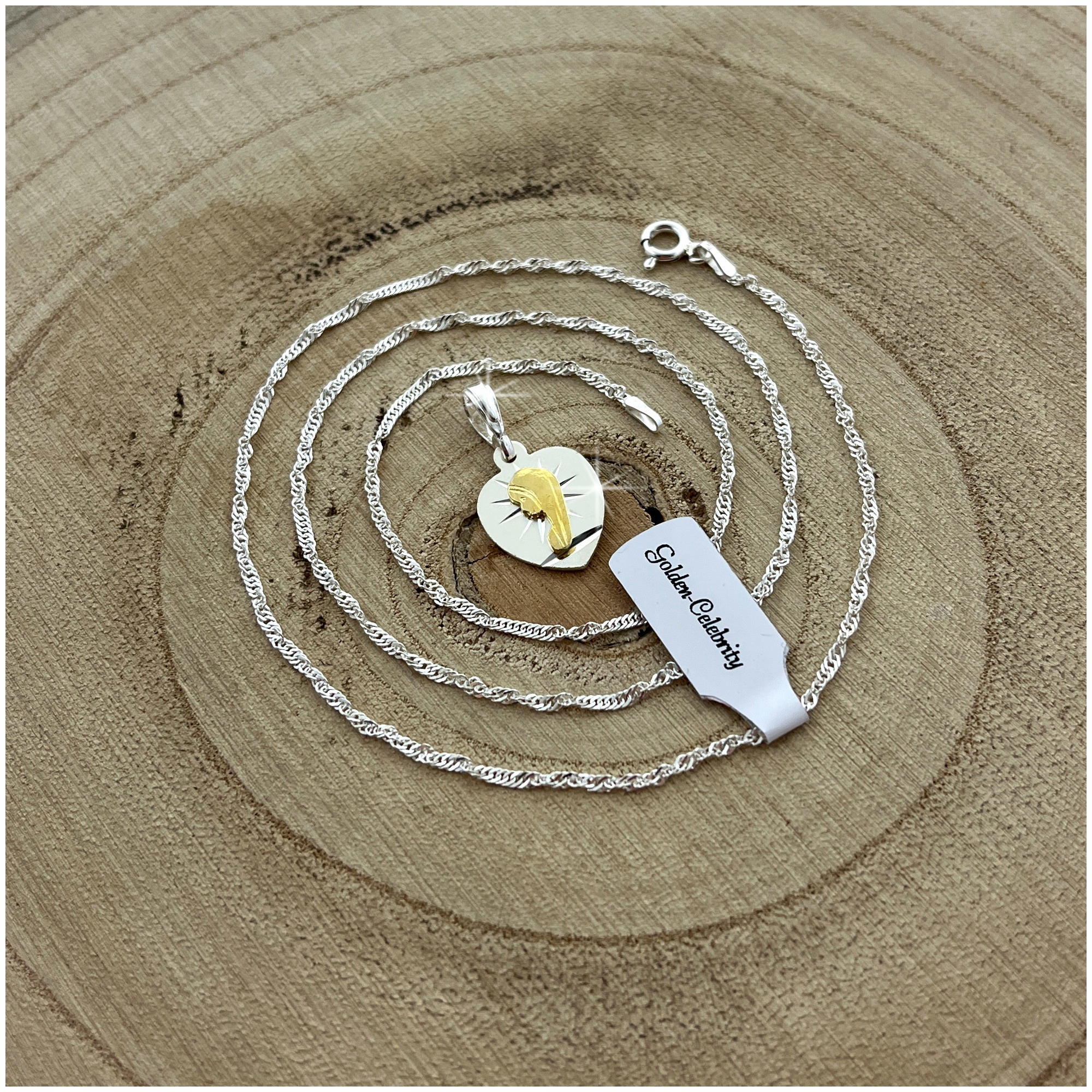 SREBRNY ŁAŃCUSZEK Z MEDALIKIEM PR. 925 PAMIĄTKA I KOMUNII ŚWIĘTEJ + GRAWER EAN (GTIN) 5905935595780